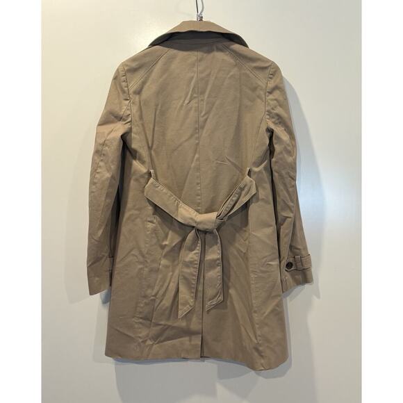 Ann‎ Taylor Beige Belted Double Breasted Trench Coat Jacket Womens Size Small - Picture 2 of 4